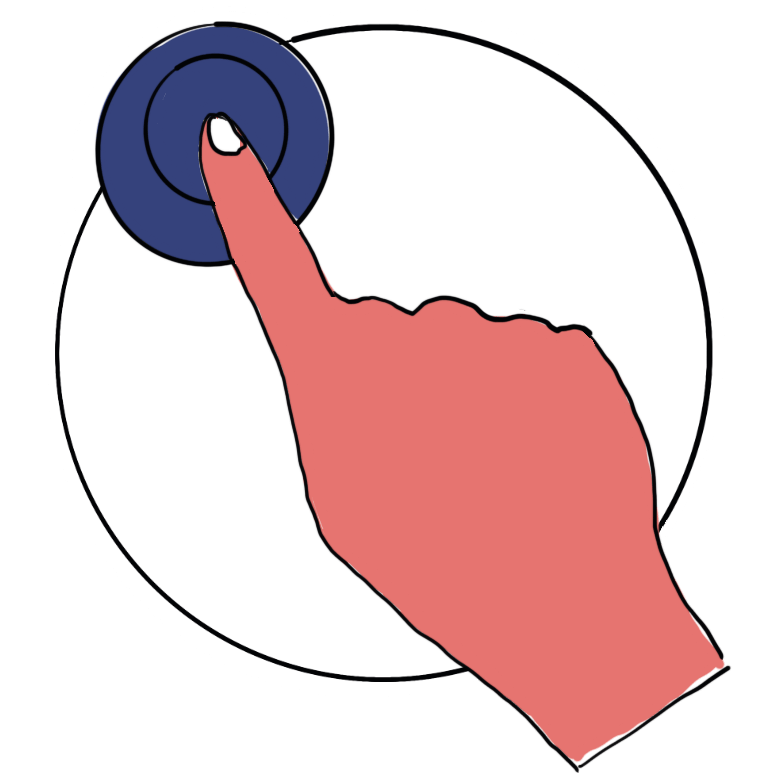 Une main qui appuie sur un bouton.