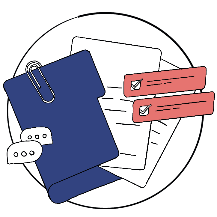 Folder with papers and data