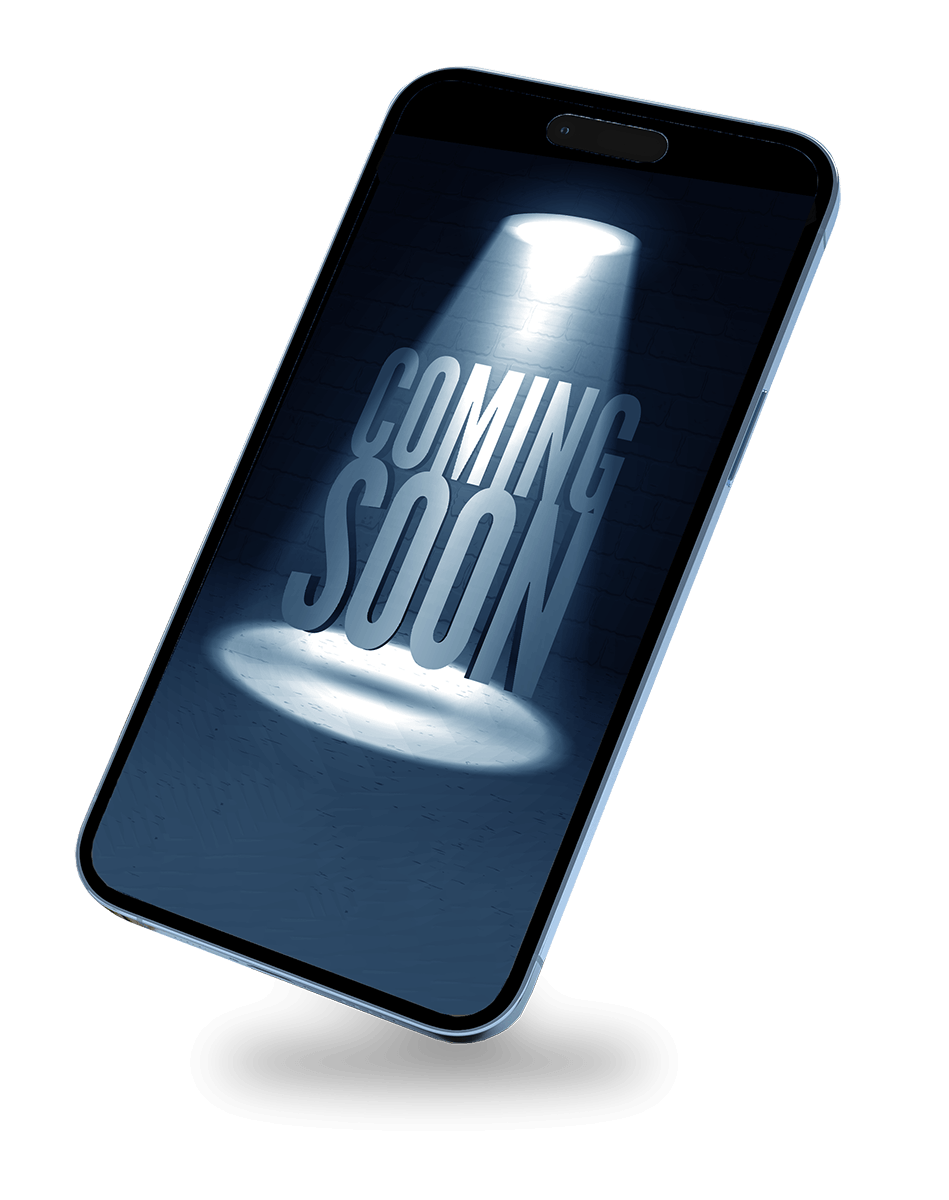 Ein Smartphone, auf dem Coming Soon steht.